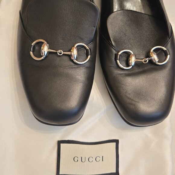Gucci Black Leather Horsebit Loafers - Picture 1 of 12